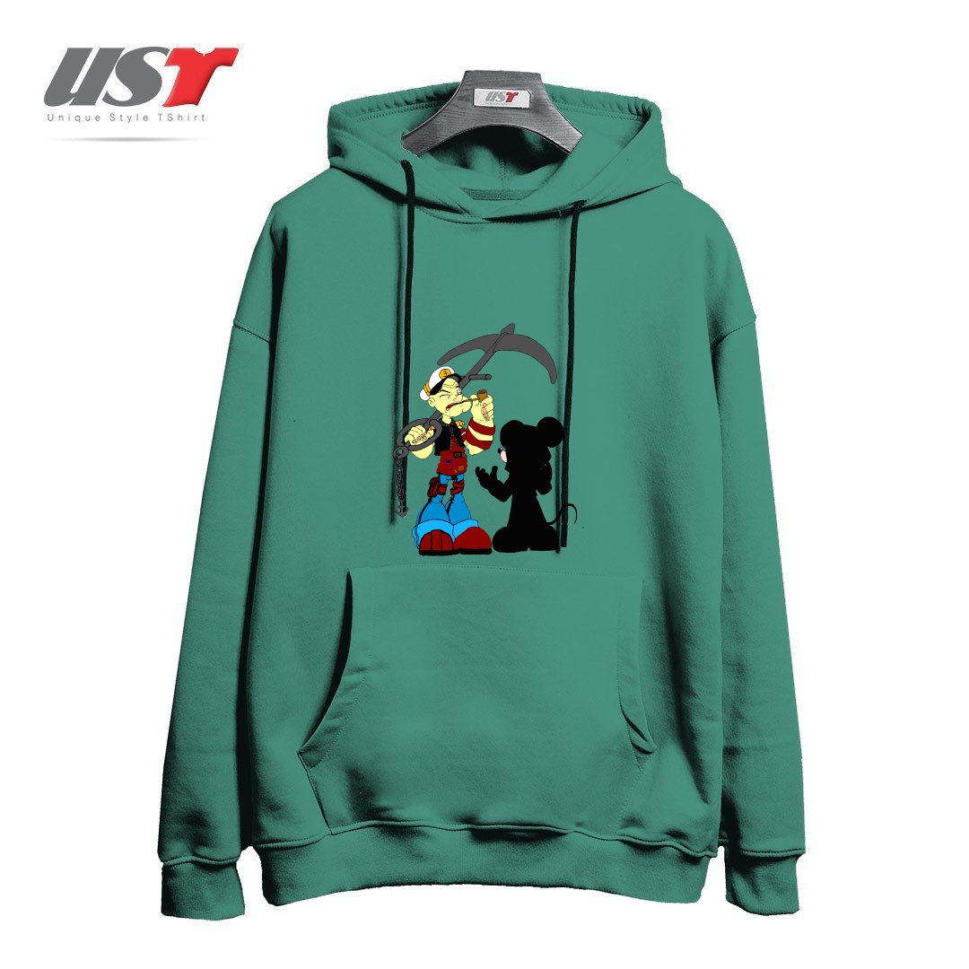 طرح NEGOTIATION هودی اورسایزرنگ سبز سدری