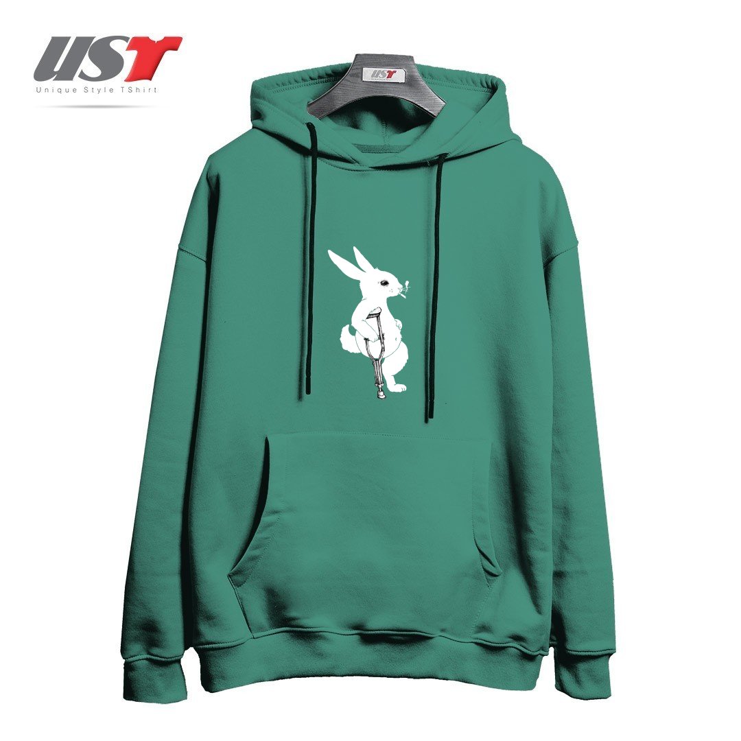 طرح LUCKY هودی اورسایزرنگ سبز سدری