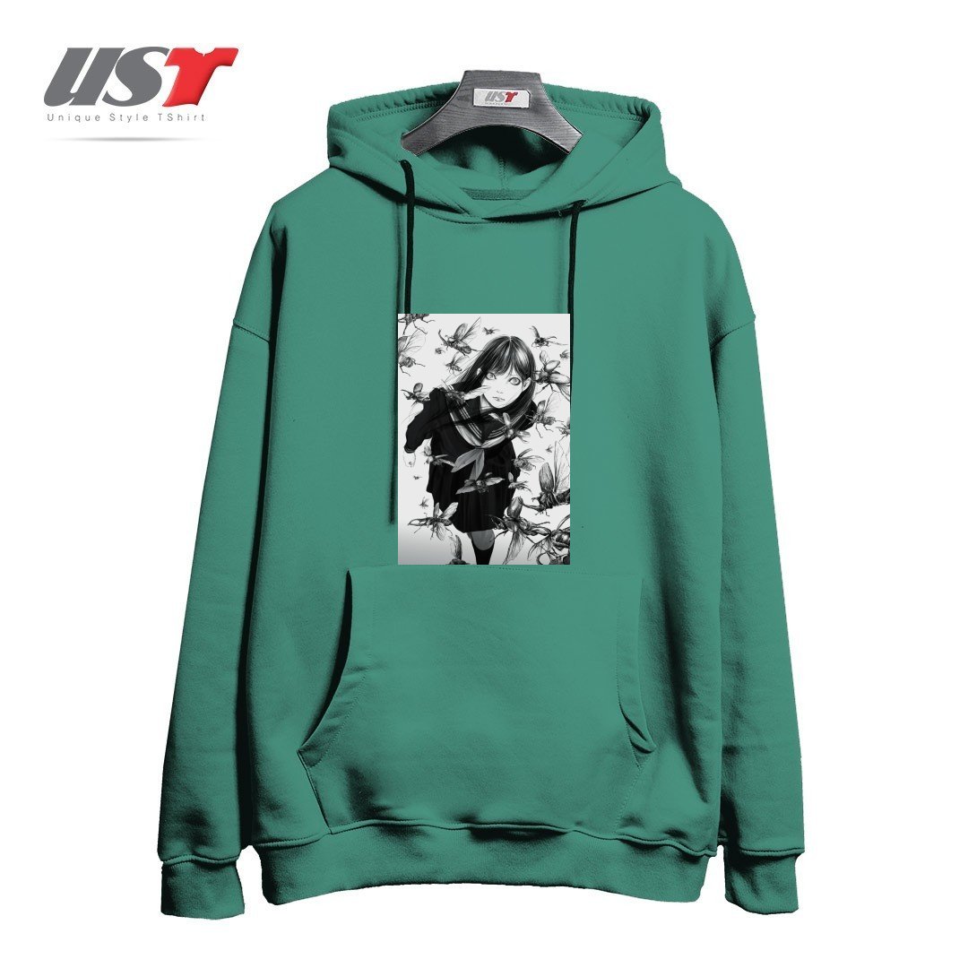 طرح An Instant in Silence هودی اورسایزرنگ سبز سدری