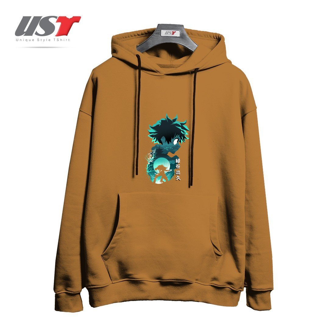 طرح ANIME HERO IZUKU هودی اورسایزرنگ نسکافه ای