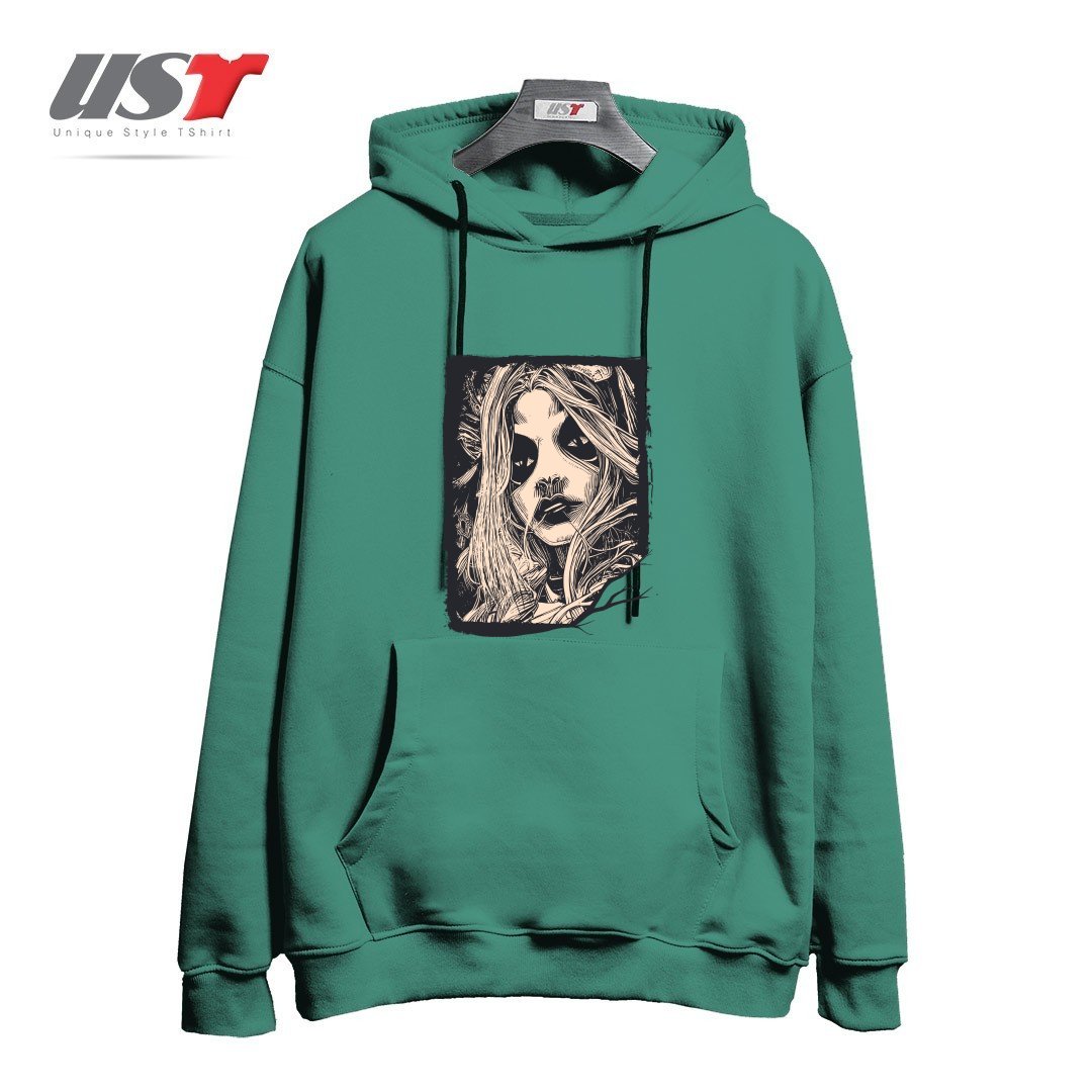 طرح Witch Masks هودی اورسایزرنگ سبز سدری