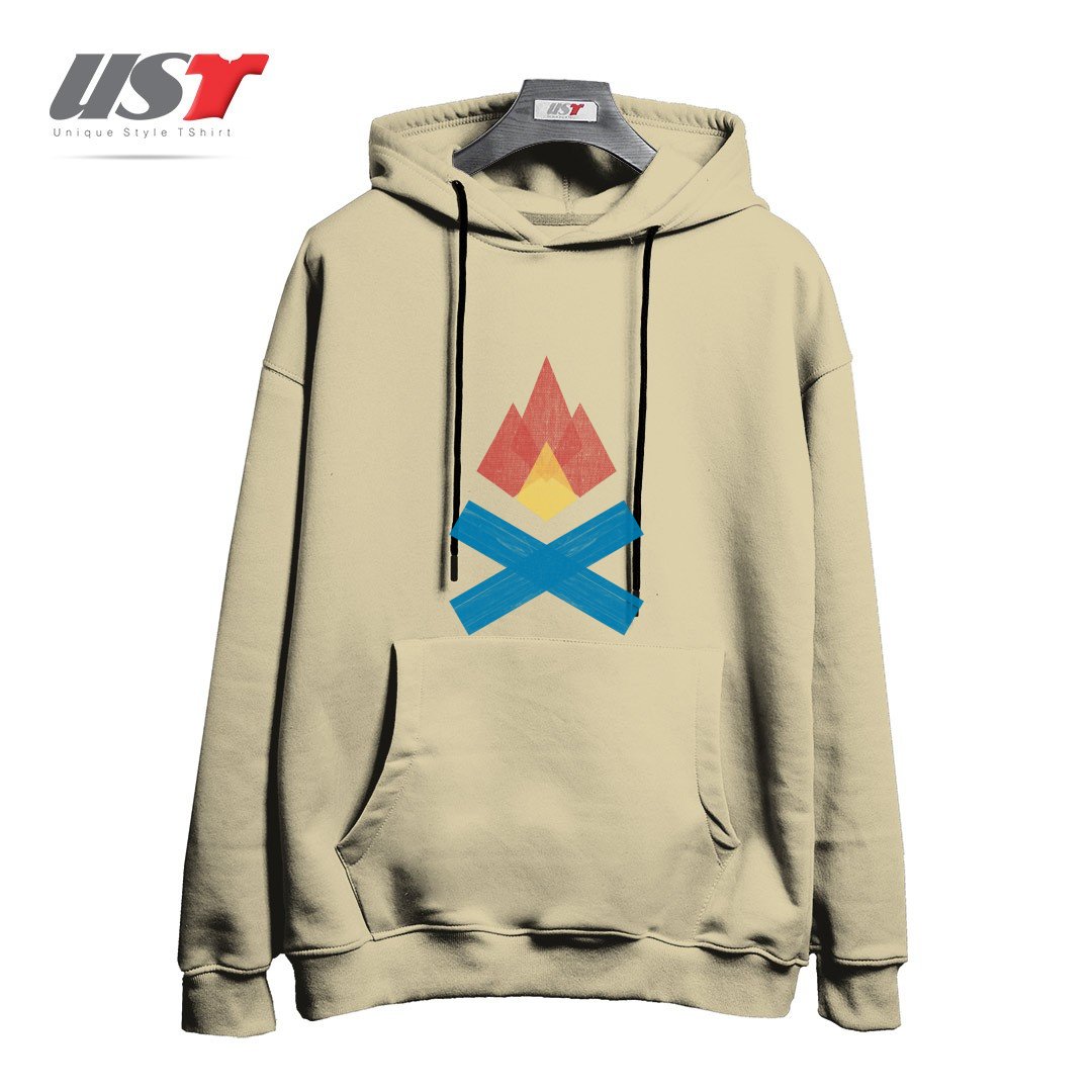 طرح BUILD FIRES. TELL STORIES. هودی اورسایزرنگ نخودی