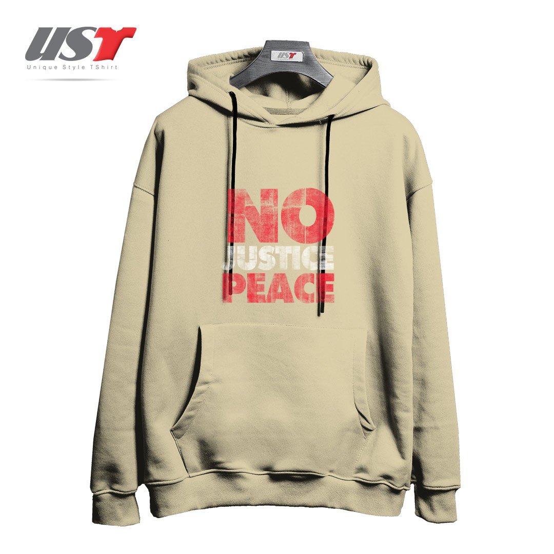 طرح NO JUSTICE NO PEACE هودی اورسایزرنگ نخودی