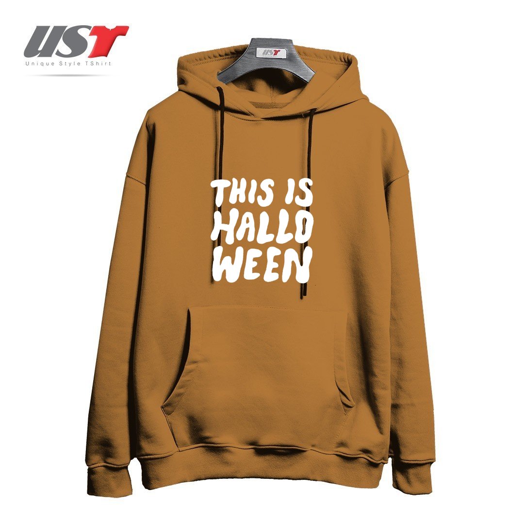 طرح THIS IS HALLOWEEN هودی اورسایزرنگ نسکافه ای