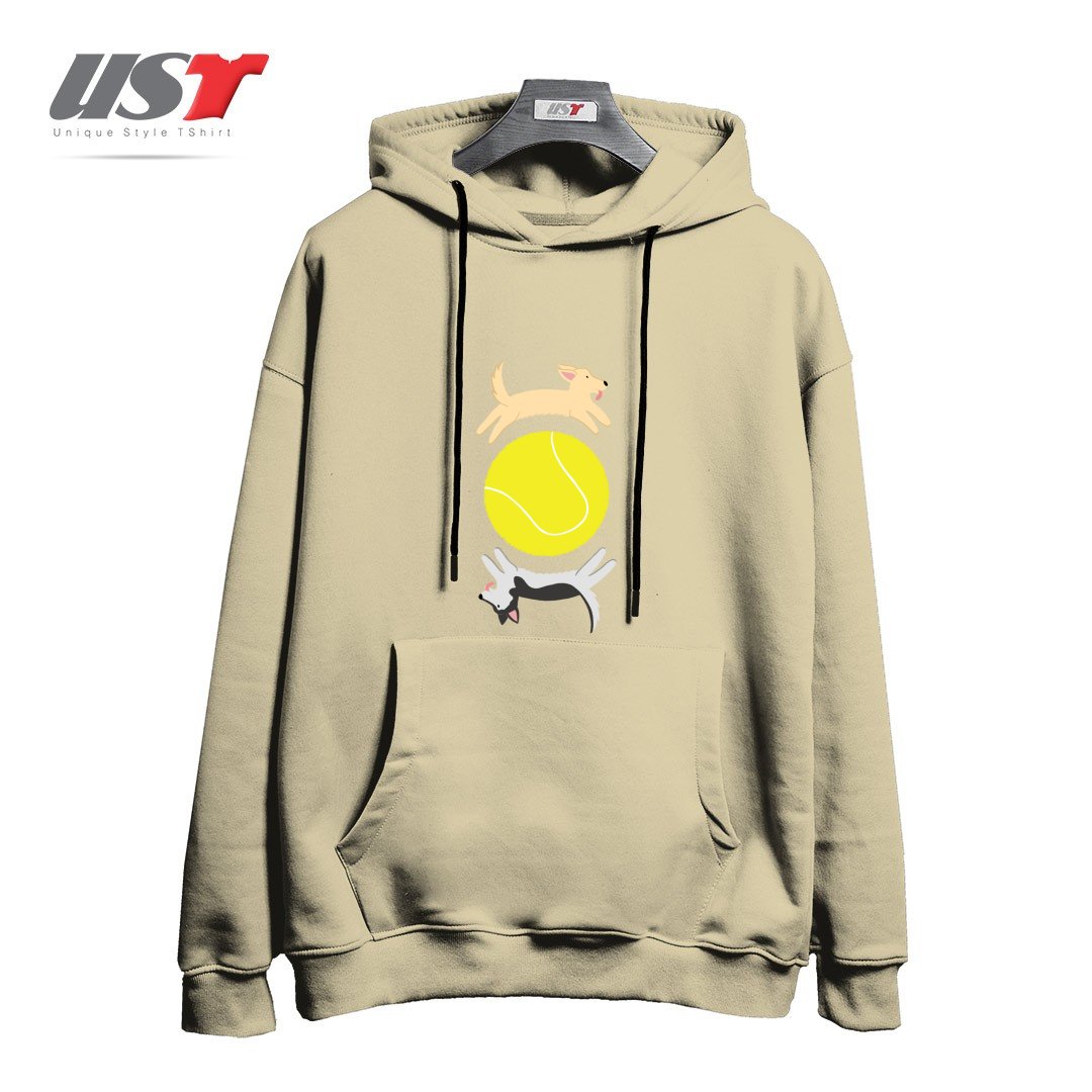 طرح BALL IS LIFE هودی اورسایزرنگ نخودی