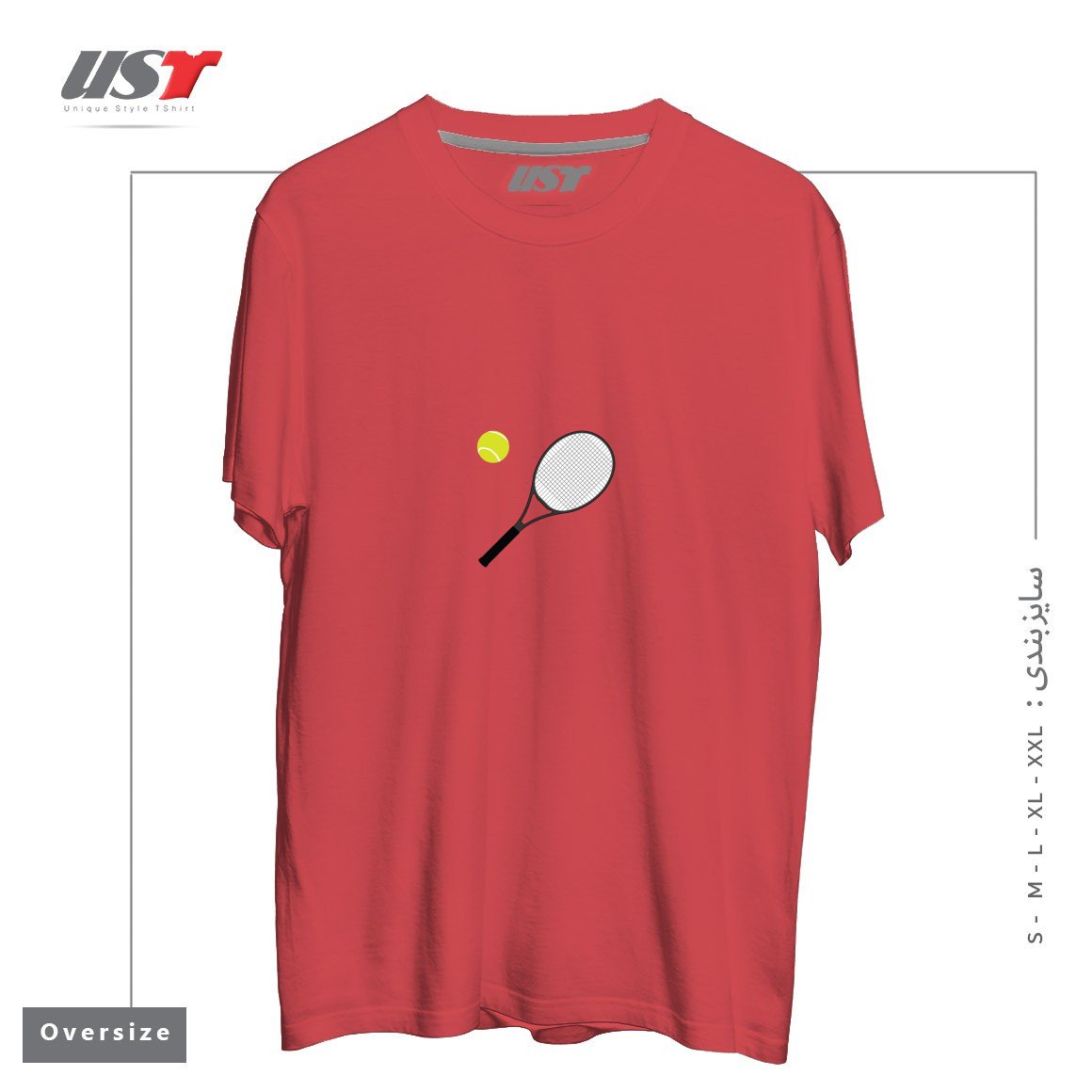 تیشرت اورسایز طرح TENNIS RACKET AND BALL 1