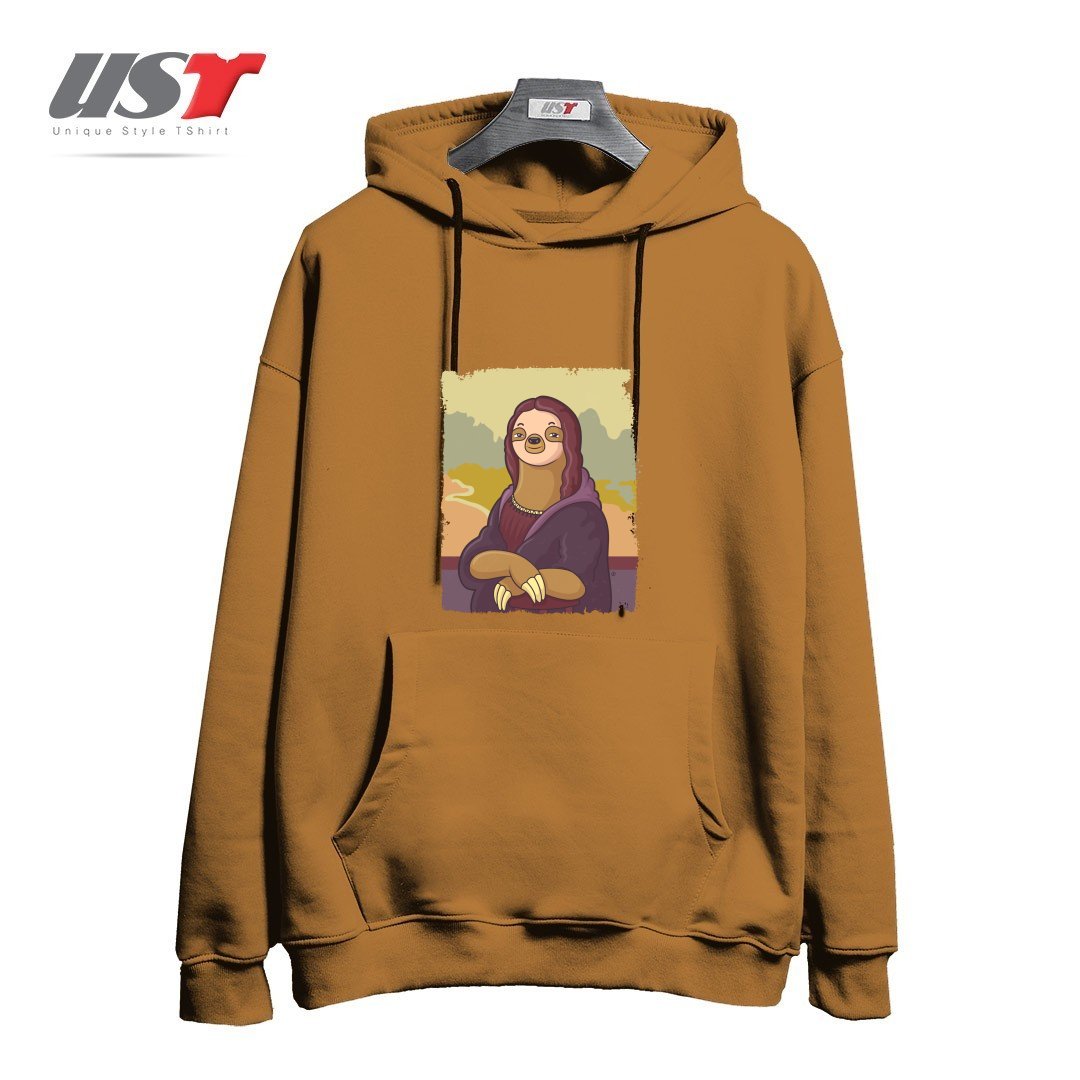 طرح LAZY LISA هودی اورسایزرنگ نسکافه ای