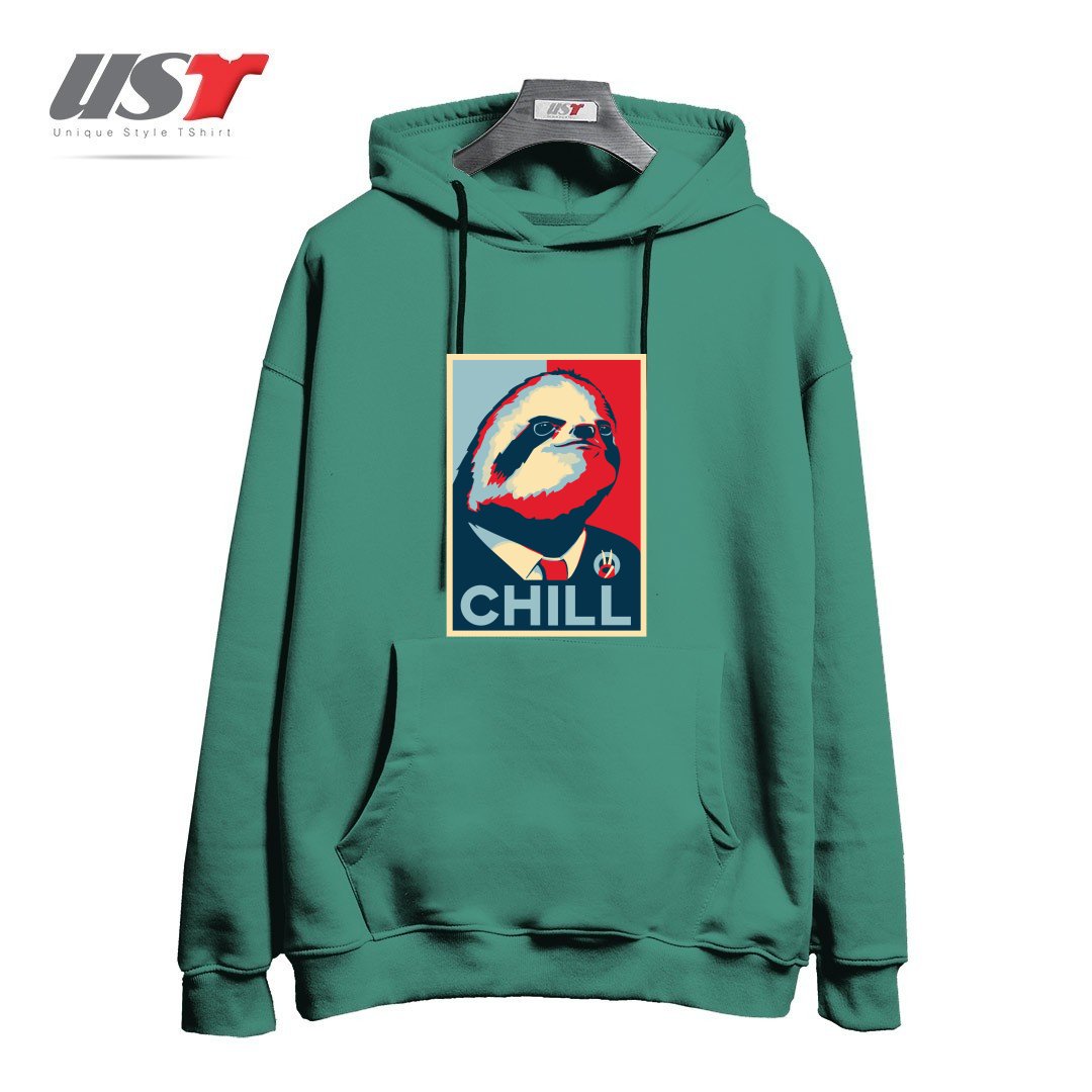 طرح SLOTH FOR PRESIDENT هودی اورسایزرنگ سبز سدری