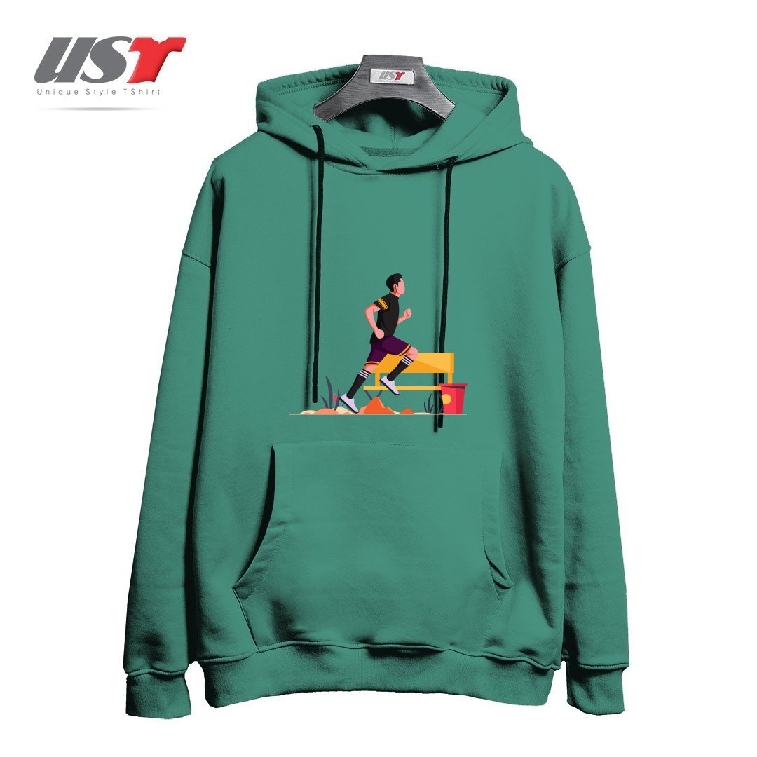 طرح Life Style3 هودی اورسایزرنگ سبز سدری