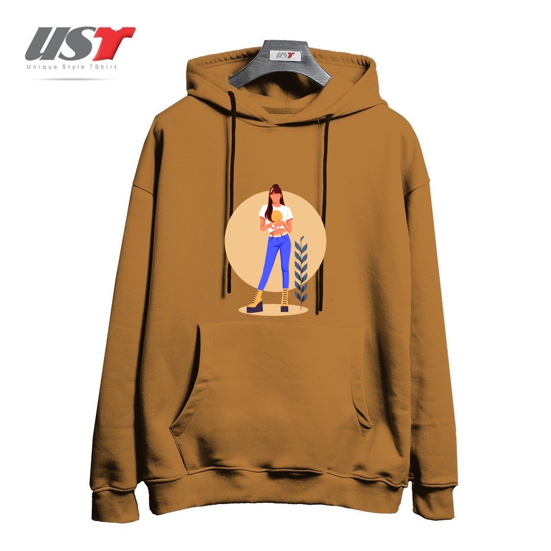 طرح Life Style33 هودی اورسایزرنگ نسکافه ای