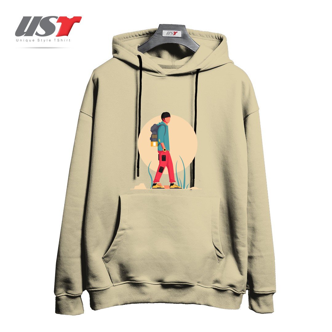 طرح Life Style35 هودی اورسایزرنگ نخودی