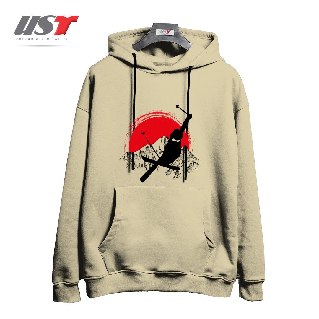 طرح MY SKI AND SNOW ART7 هودی اورسایزرنگ نخودی