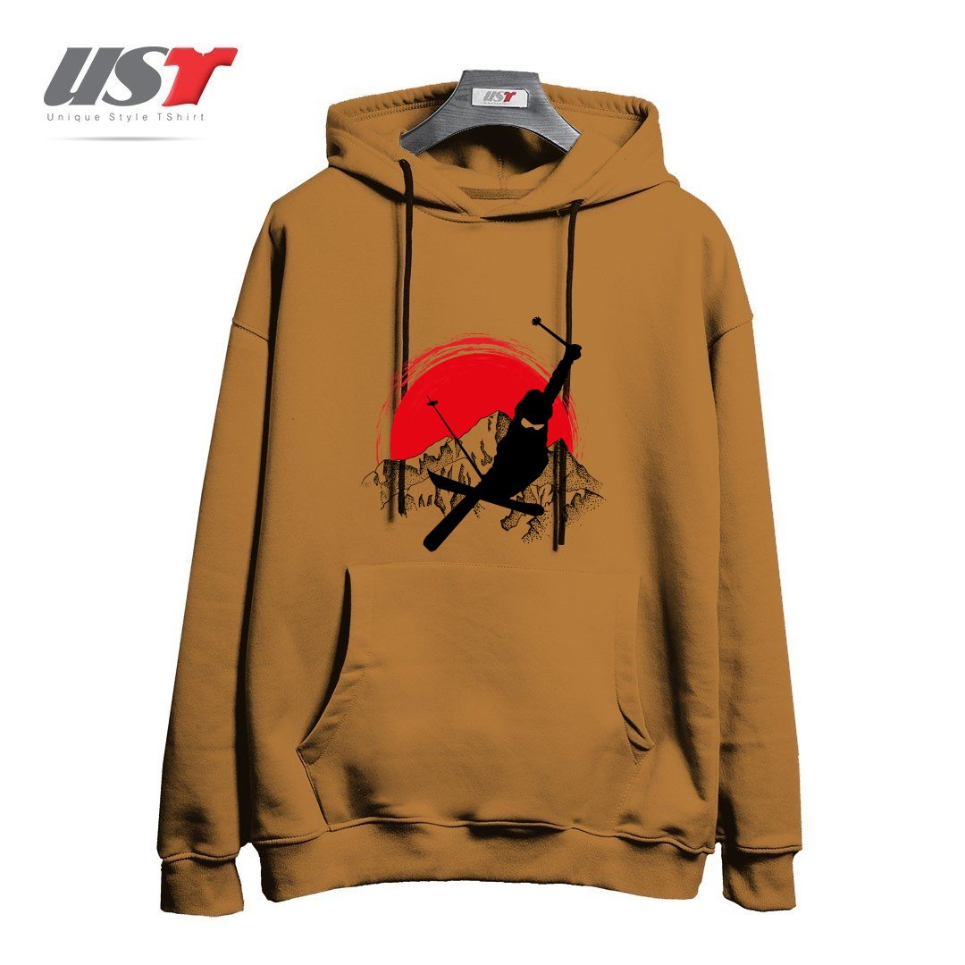 طرح MY SKI AND SNOW ART7 هودی اورسایزرنگ نسکافه ای