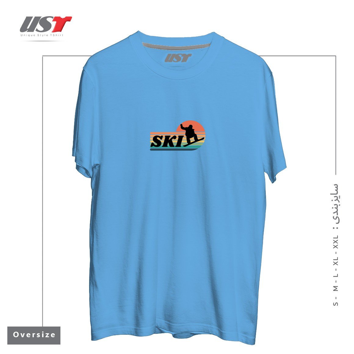 تیشرت اورسایز طرح RETRO SKI, WINTER SPORTS