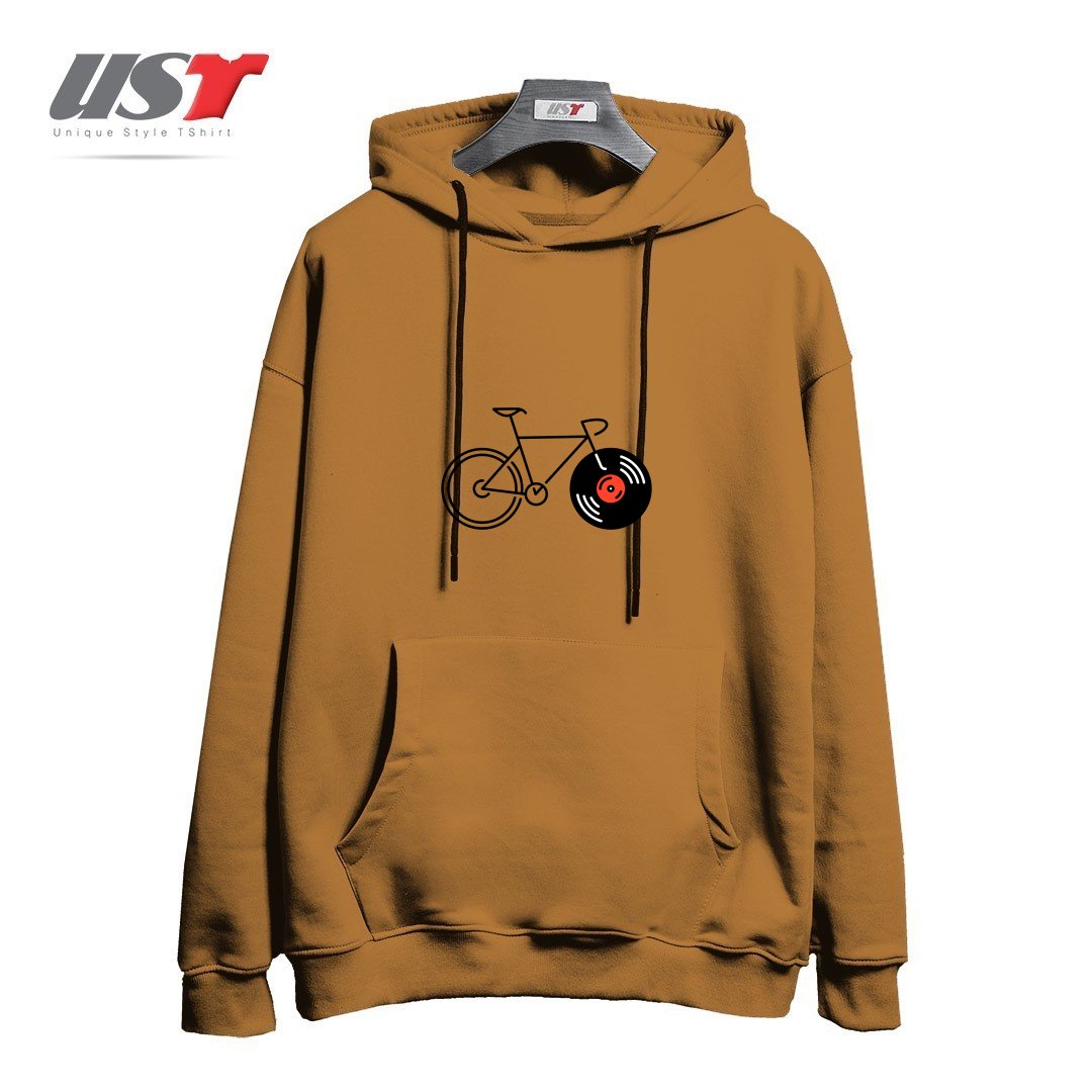 هودی اورسایز طرح BICYCLE VINYL RECORD