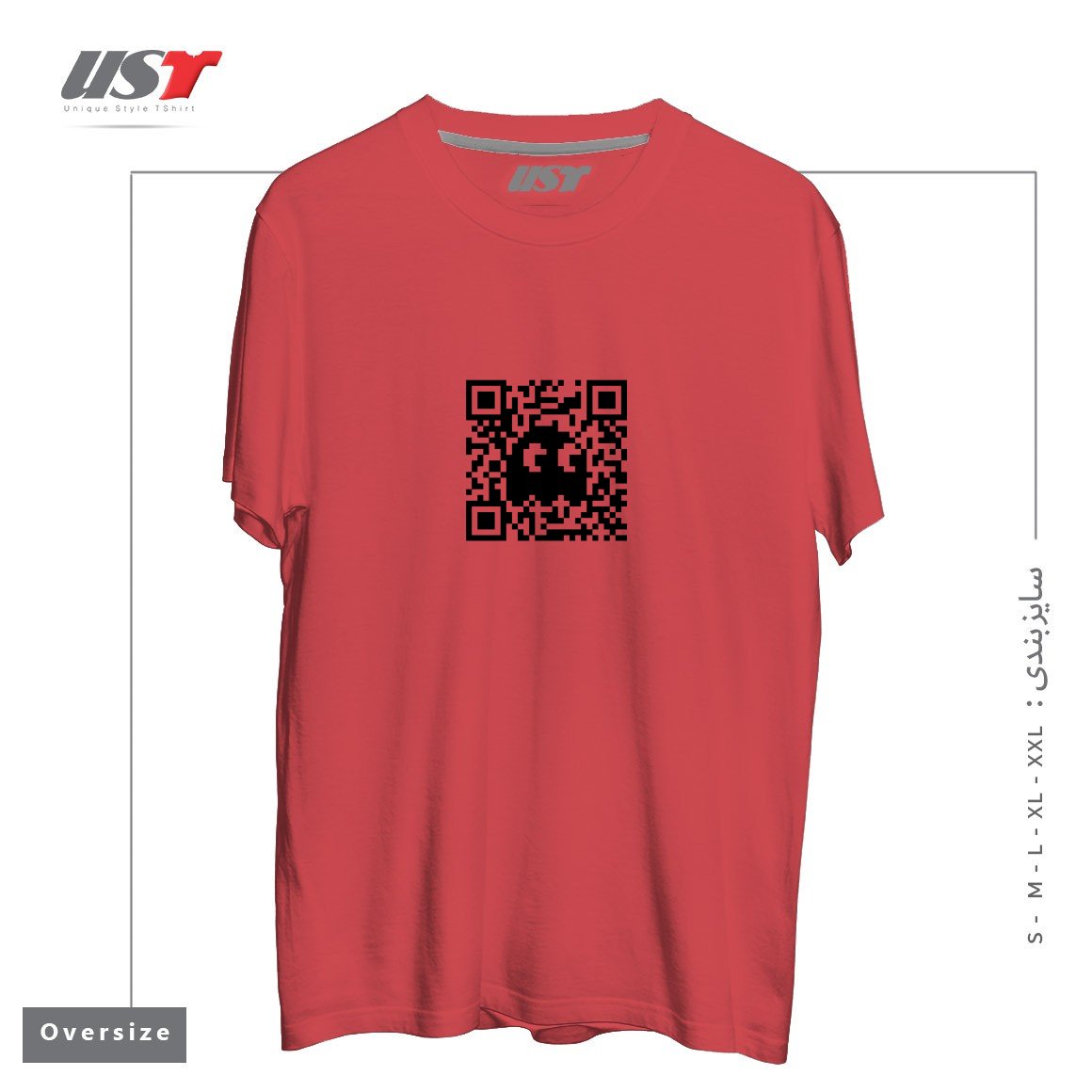 تیشرت اورسایز طرح QR GHOST