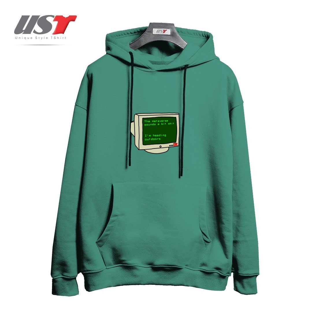 طرح REAL LIFE هودی اورسایزرنگ سبز سدری