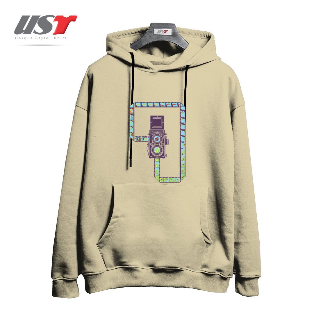 طرح CAMERA1 هودی اورسایزرنگ نخودی