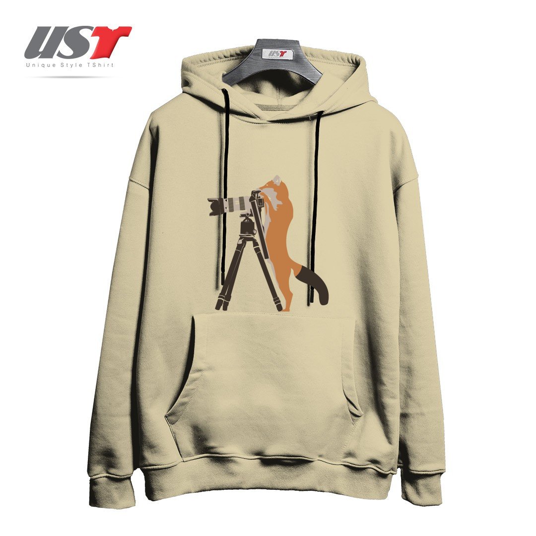 طرح FOXTOGRAPHER هودی اورسایزرنگ نخودی