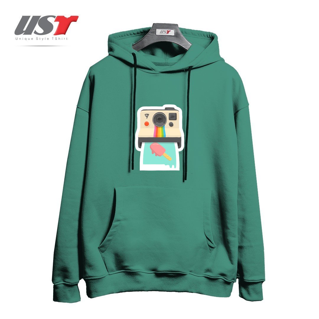 طرح SUMMER THINGS هودی اورسایزرنگ سبز سدری