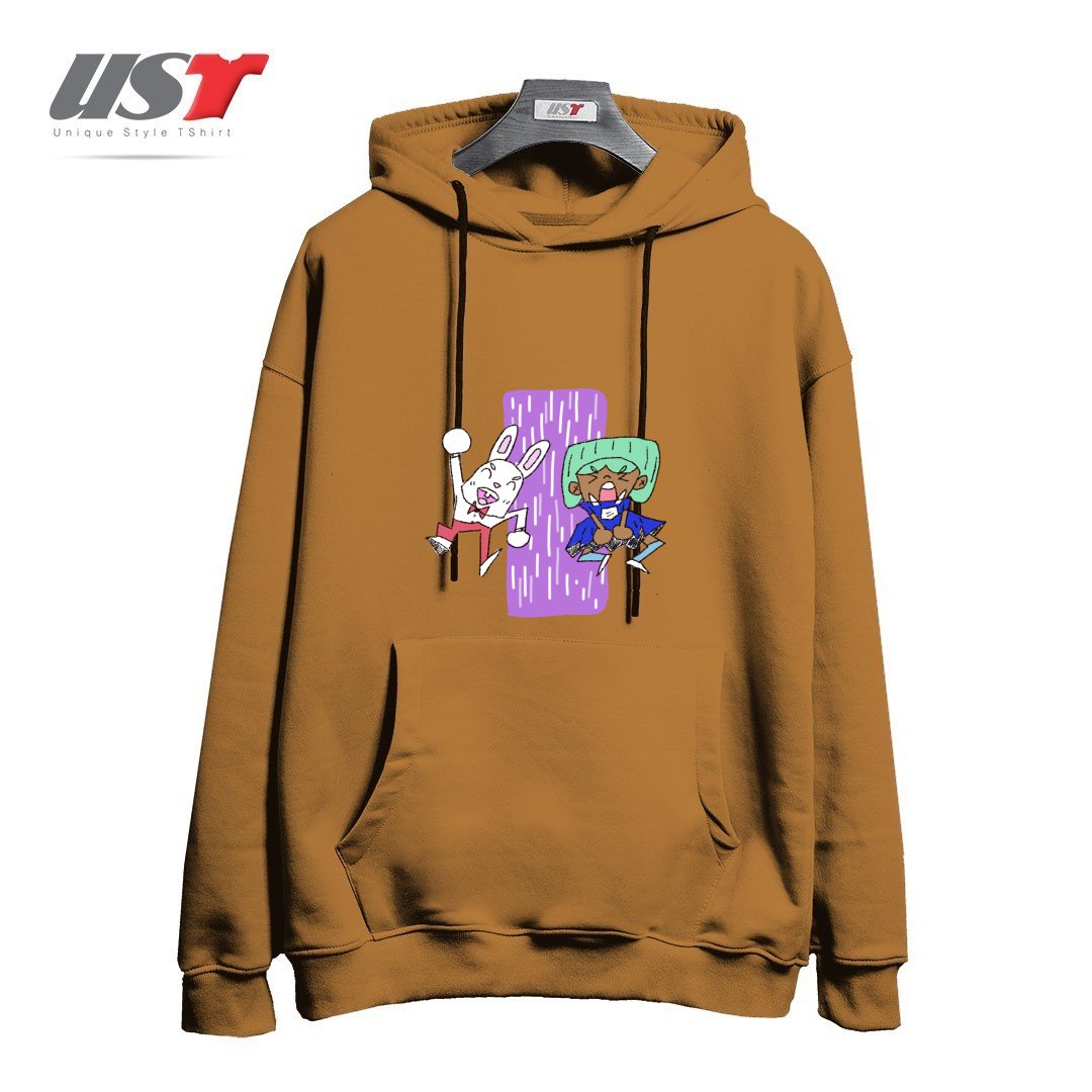 هودی اورسایز طرح ALICIA AND THE WHITE RABBIT