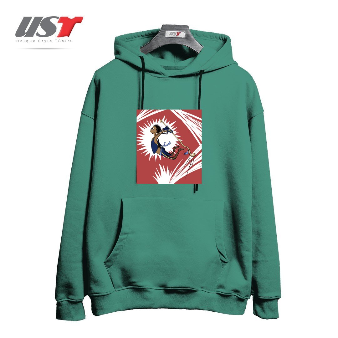 طرح DOPE MONK STUFF هودی اورسایزرنگ سبز سدری