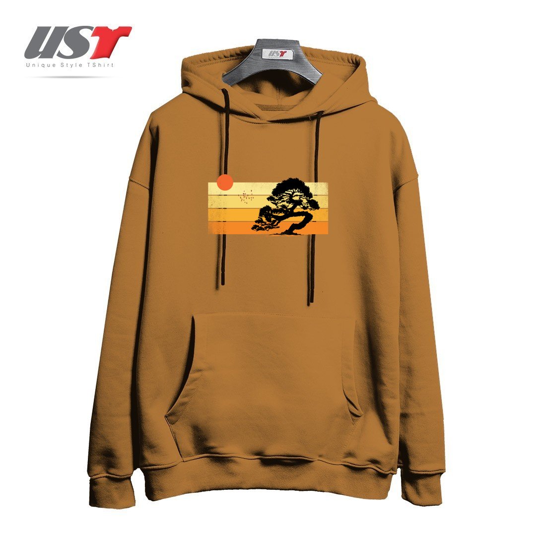 طرح A SUMMER TREE هودی اورسایزرنگ نسکافه ای