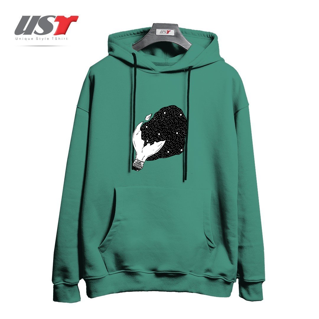 طرح INJURED هودی اورسایزرنگ سبز سدری