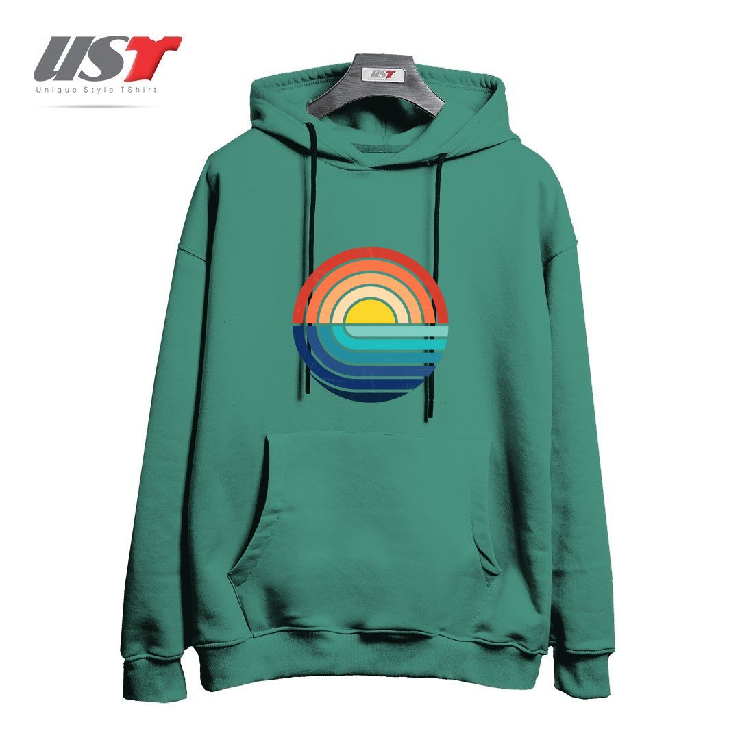 هودی اورسایز طرح SUNSET AND WAVES