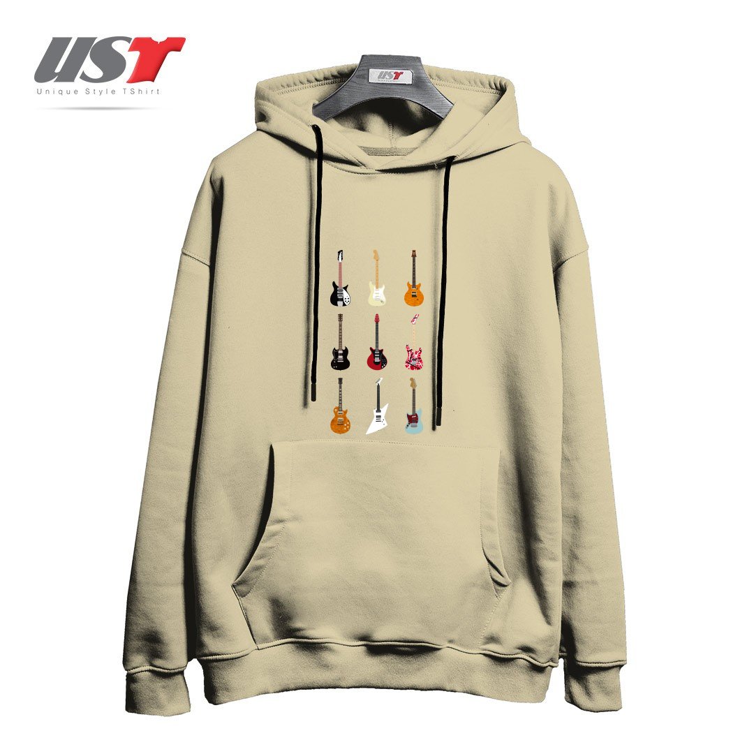 طرح EPIC GUITARS OF ROCK هودی اورسایزرنگ نخودی