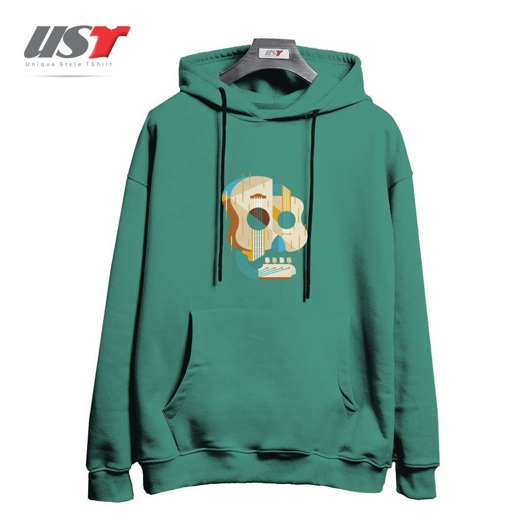 طرح THE VINYL SYSTEM (COLOUR)1 هودی اورسایزرنگ سبز سدری