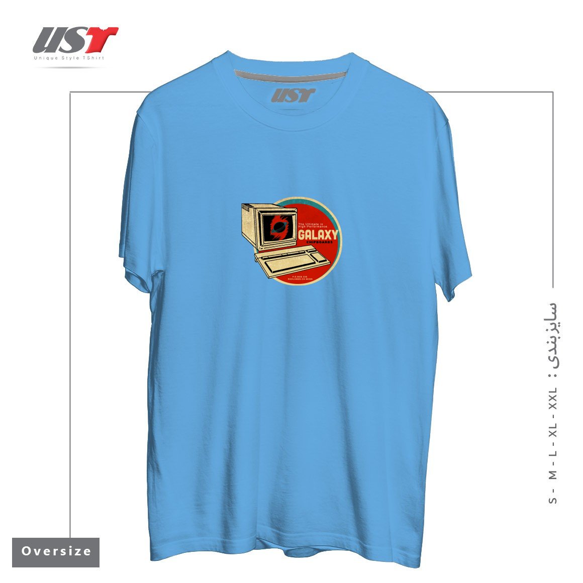 تیشرت اورسایز طرح VINTAGE COMPUTER CHIPBOARD