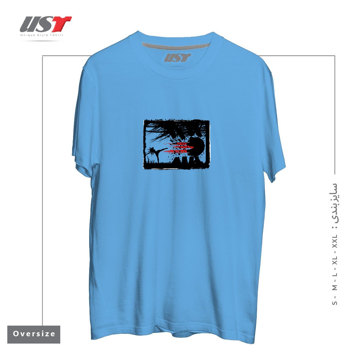 طرح BEAR KICK3 تیشرت اورسایزرنگ آبی روشن