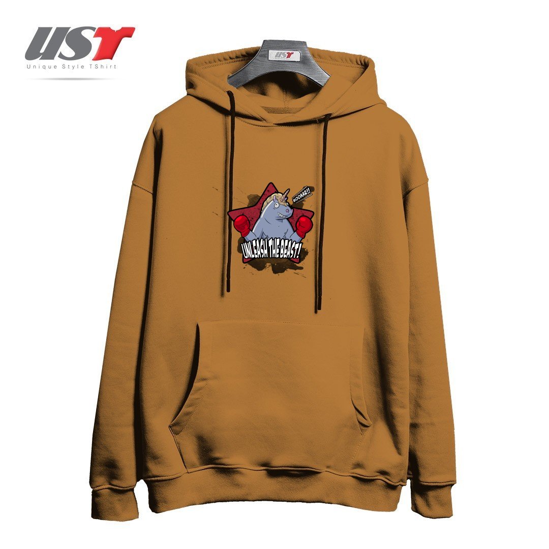 هودی اورسایز طرح CARTOON BOXING UNICORN