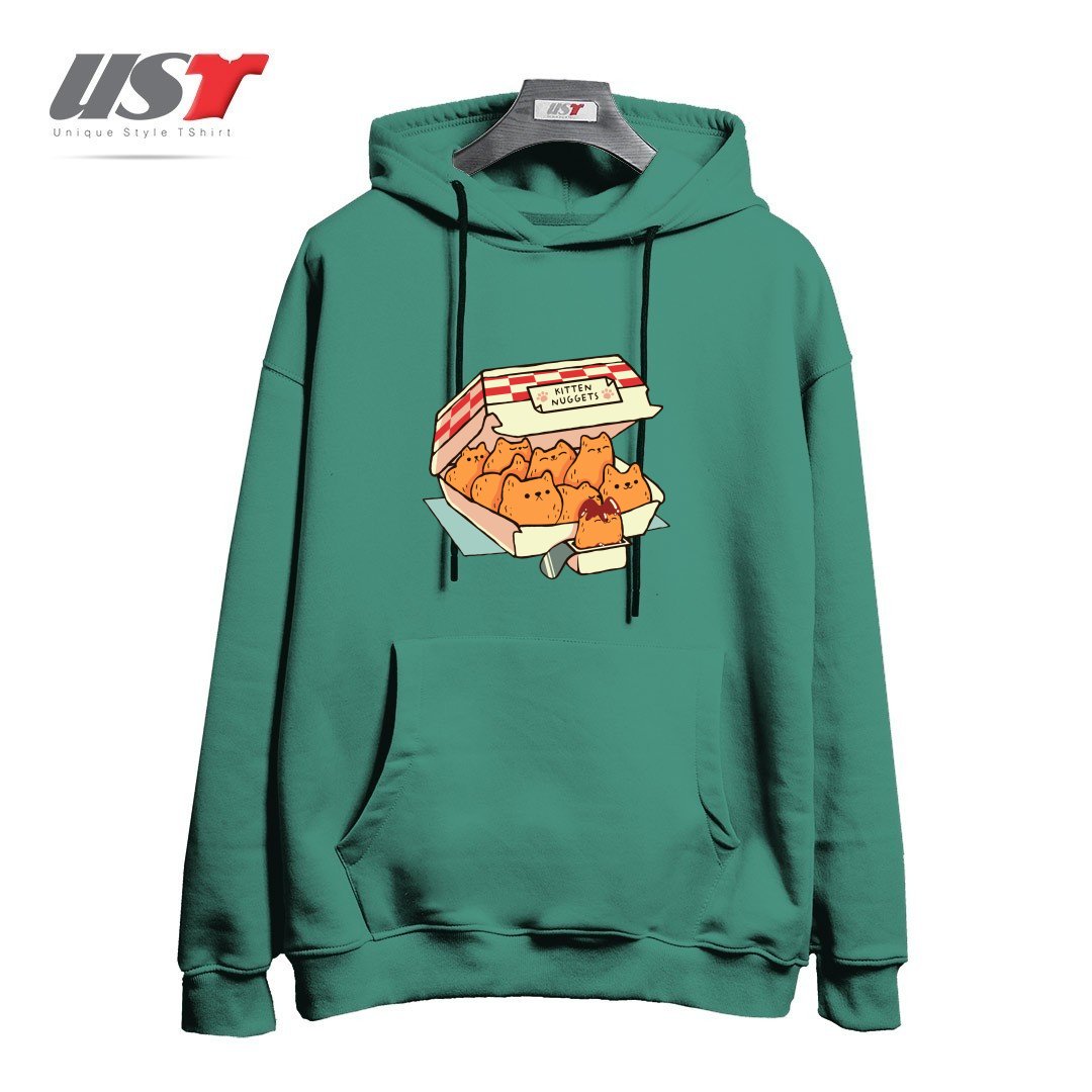 هودی اورسایز طرح KITTEN NUGGETS FAST FOOD CAT BY TOBE FONSECA