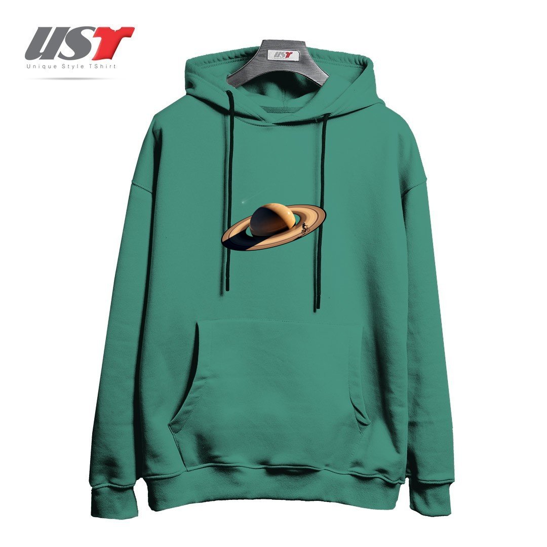 طرح WANDERING هودی اورسایزرنگ سبز سدری