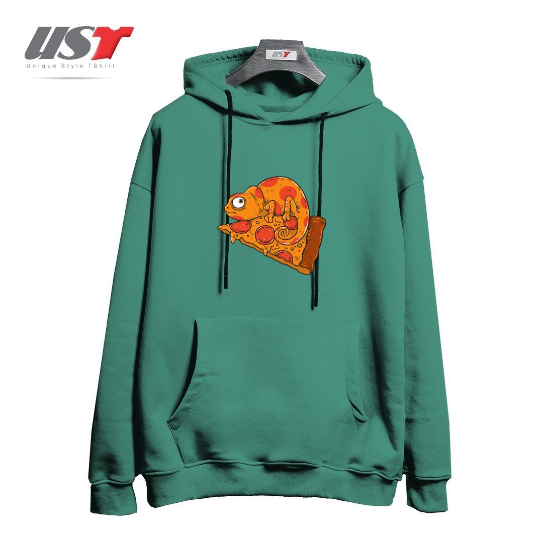 هودی اورسایز طرح PIZZA CHAMELEON
