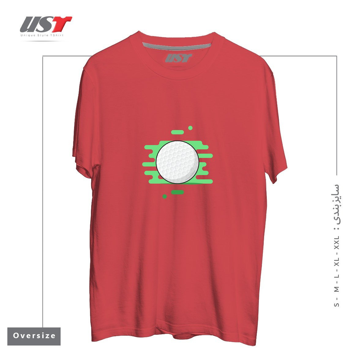 تیشرت اورسایز طرح GOLF BALL