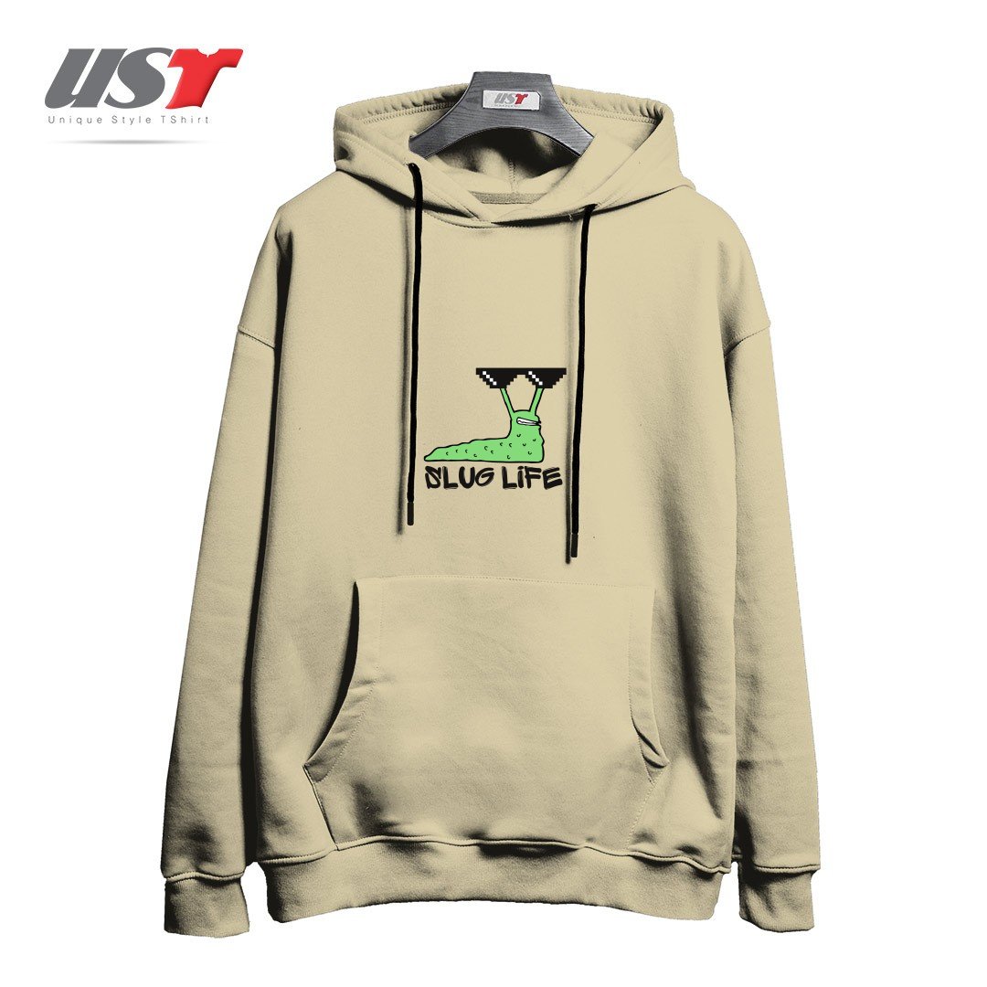 هودی اورسایز طرح SLUG LIFE (BLACK TEXT)