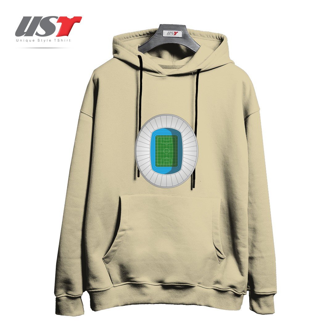 طرح FOOTBALL STADIUM هودی اورسایزرنگ نخودی