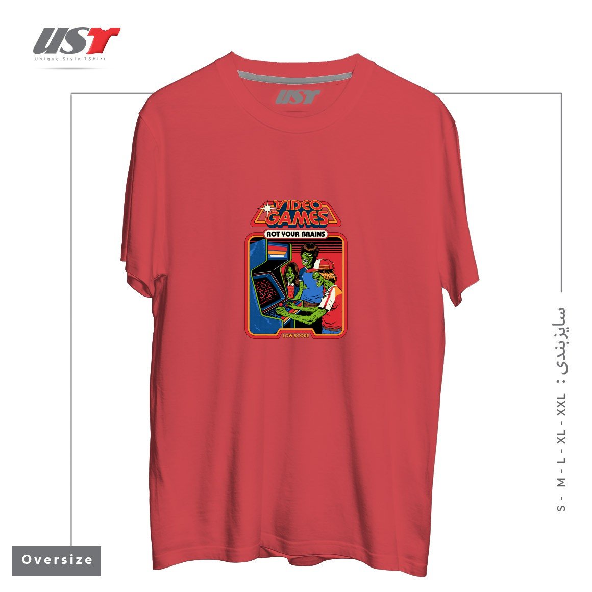 تیشرت اورسایز طرح VIDEO GAMES ROT YOUR BRAINS