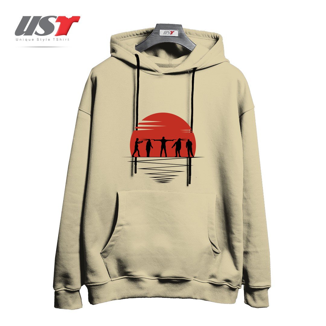 طرح MY ZOMBIE ART هودی اورسایزرنگ نخودی