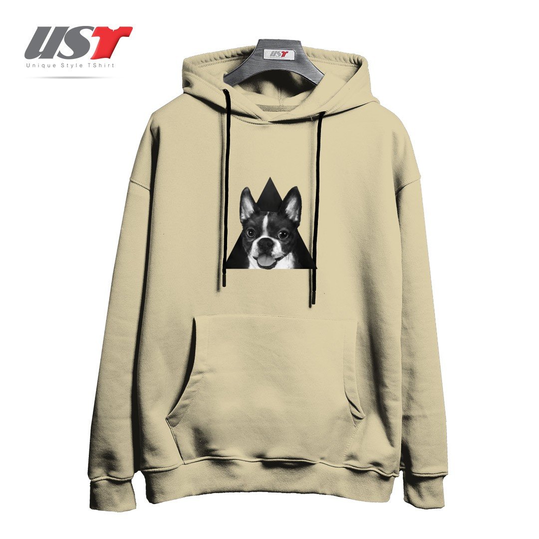 طرح BOSTON TERRIER هودی اورسایزرنگ نخودی