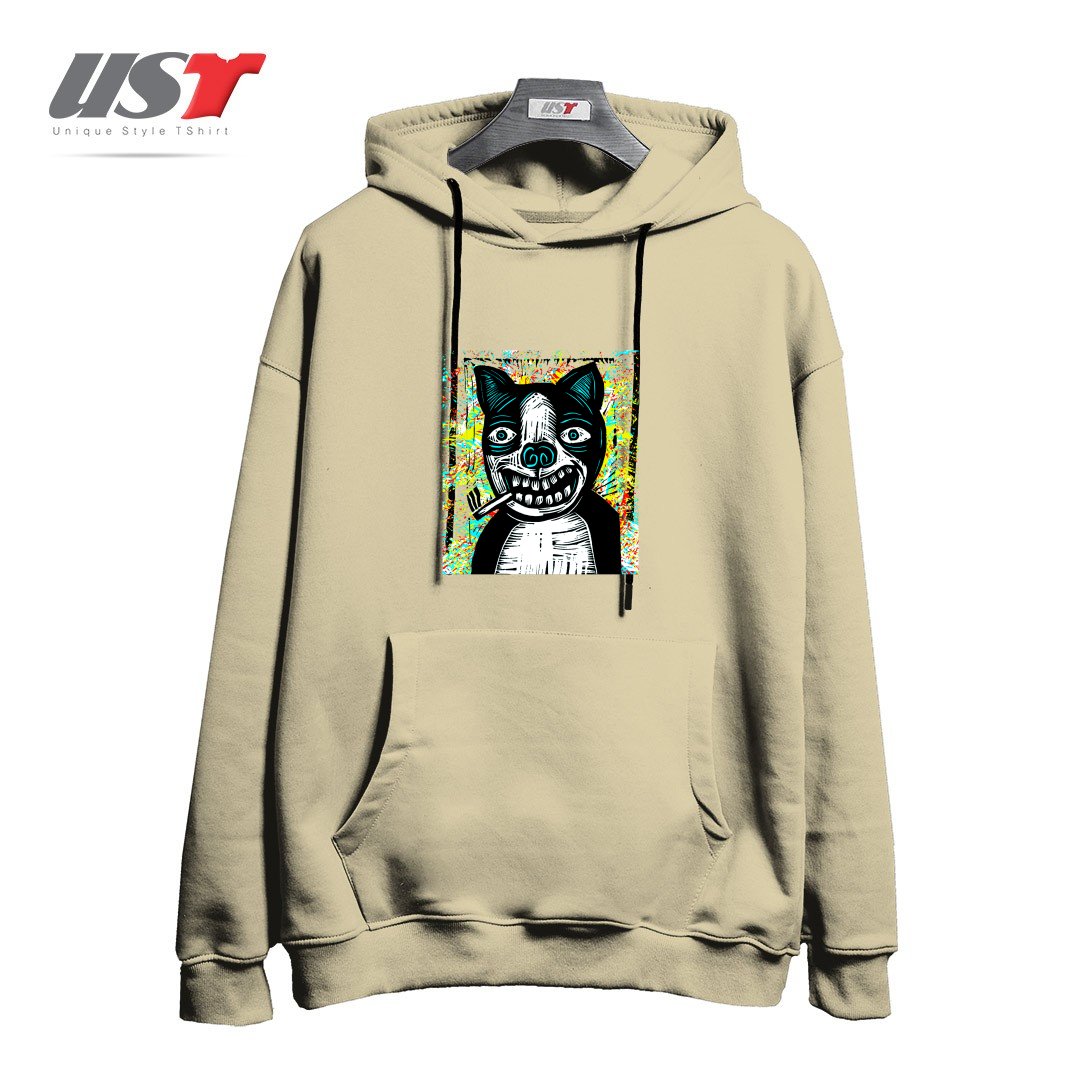 طرح DIRTY DOG245454 هودی اورسایزرنگ نخودی