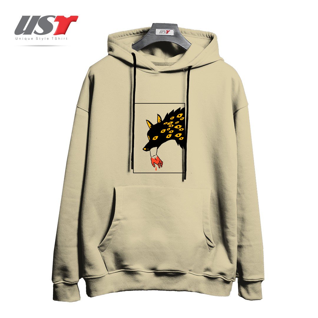 طرح EAT THE RICH24154 هودی اورسایزرنگ نخودی