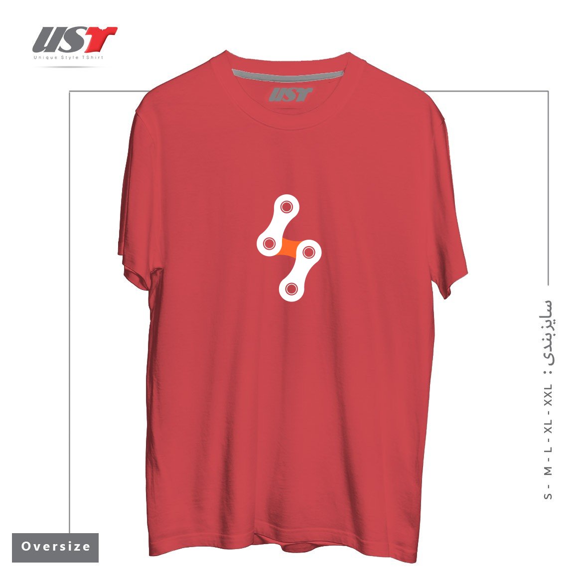 طرح BIKE BOLT - ORANGE تیشرت اورسایزرنگ ماتیکی