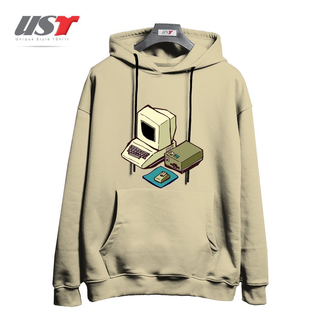 طرح 1980'S COMPUTER هودی اورسایزرنگ نخودی