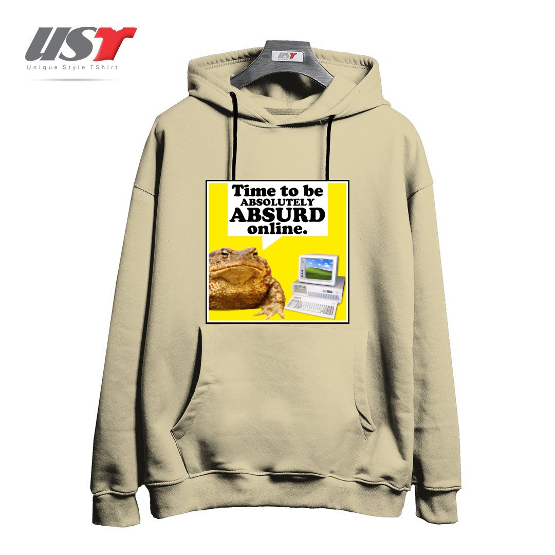 طرح ABSURD ONLINE هودی اورسایزرنگ نخودی