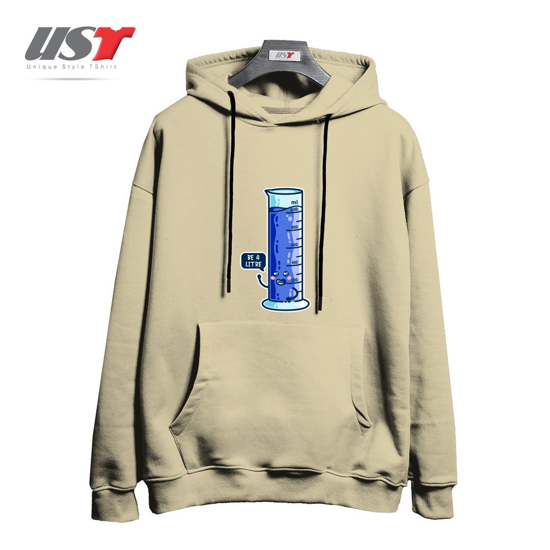 هودی اورسایز طرح BE A LITRE GRADUATED CYLINDER