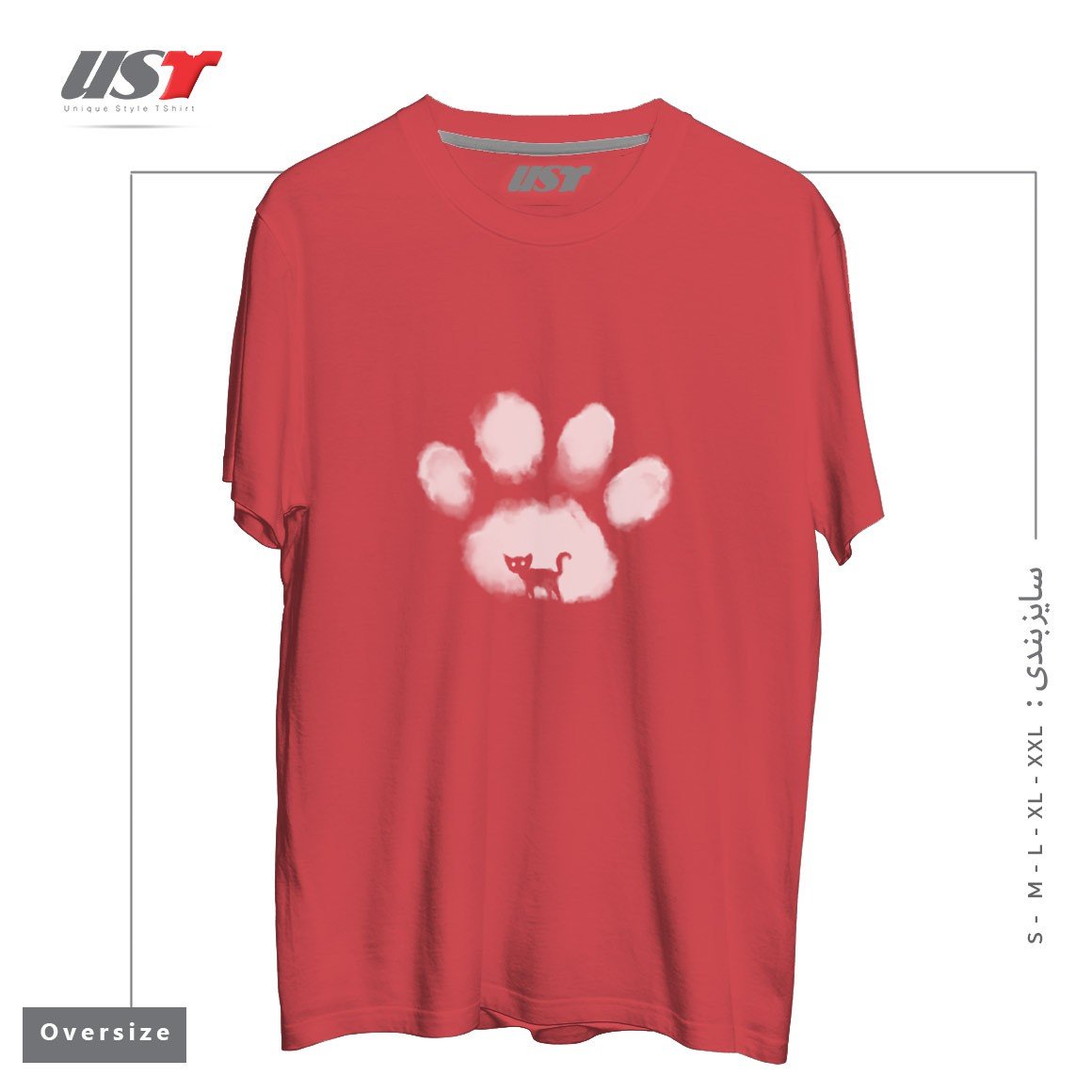 طرح CAT MARK تیشرت اورسایزرنگ ماتیکی